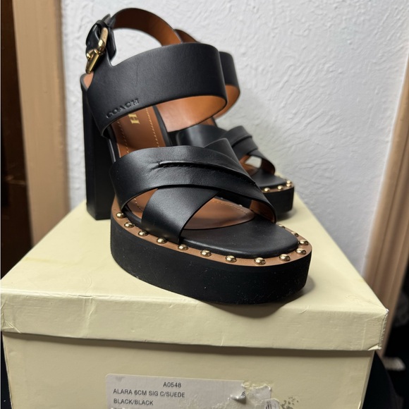 Alara 6cm sig c/suede coach heels - Picture 1 of 7